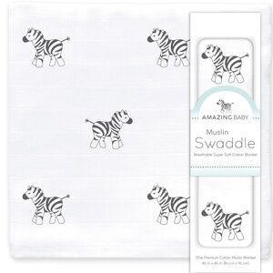 Amazing Baby Muslin Swaddle Multi-Use - 7 Uses Soft Cotton Blanket NEW 46" x 46"